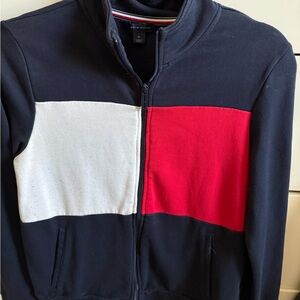 Tommy Hilfiger Navy Red White Zip-Up Sweater